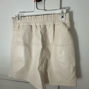MELISSA NEPTON Cream Leather Skirt